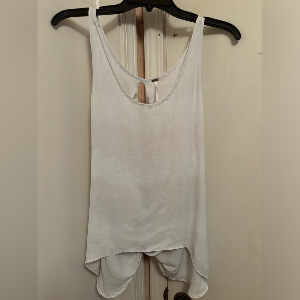 Free People Washed Away Open Back Knot Tie Loose Sleeveless Tank Top Size L